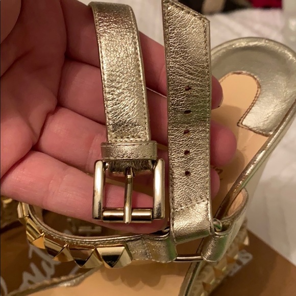 Louboutin Gold Wedges - Picture 7 of 8